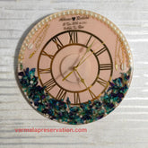 Wedding Garland Flowers Preservation in Resin Clock (12-Inches)
